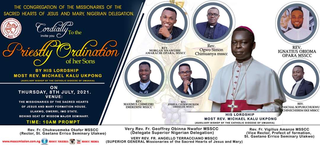 MSSCC NIGERIA PRIESTLY ORDINATION 8TH JULY, 2021